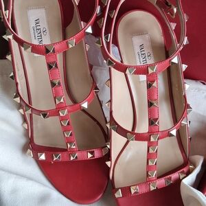 Valentino Red Studded Women's Sandals
